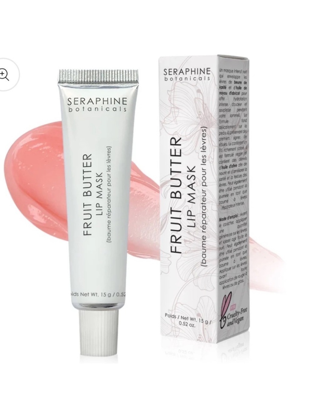 Seraphine Botanicals Fruit Butter Lip Mask Shea Olive Oil Apricot NIB